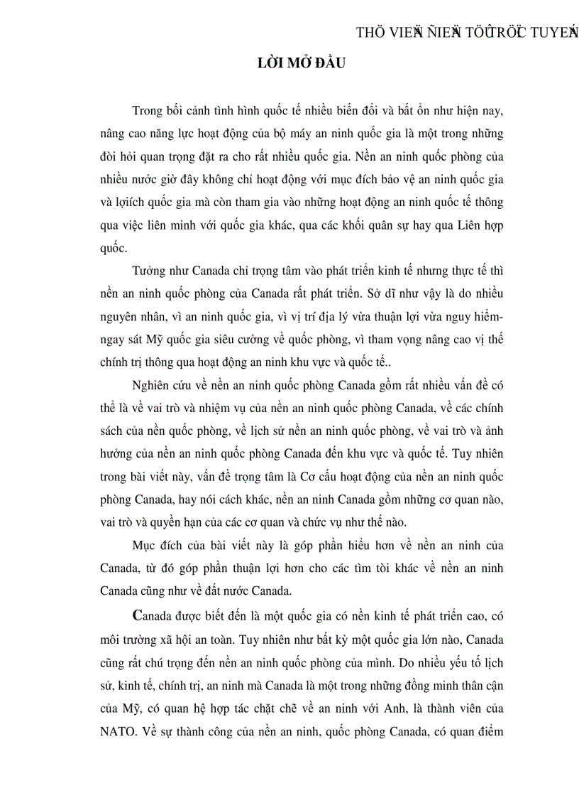 Đôi nét về nền an ninh quốc phòng của Canada