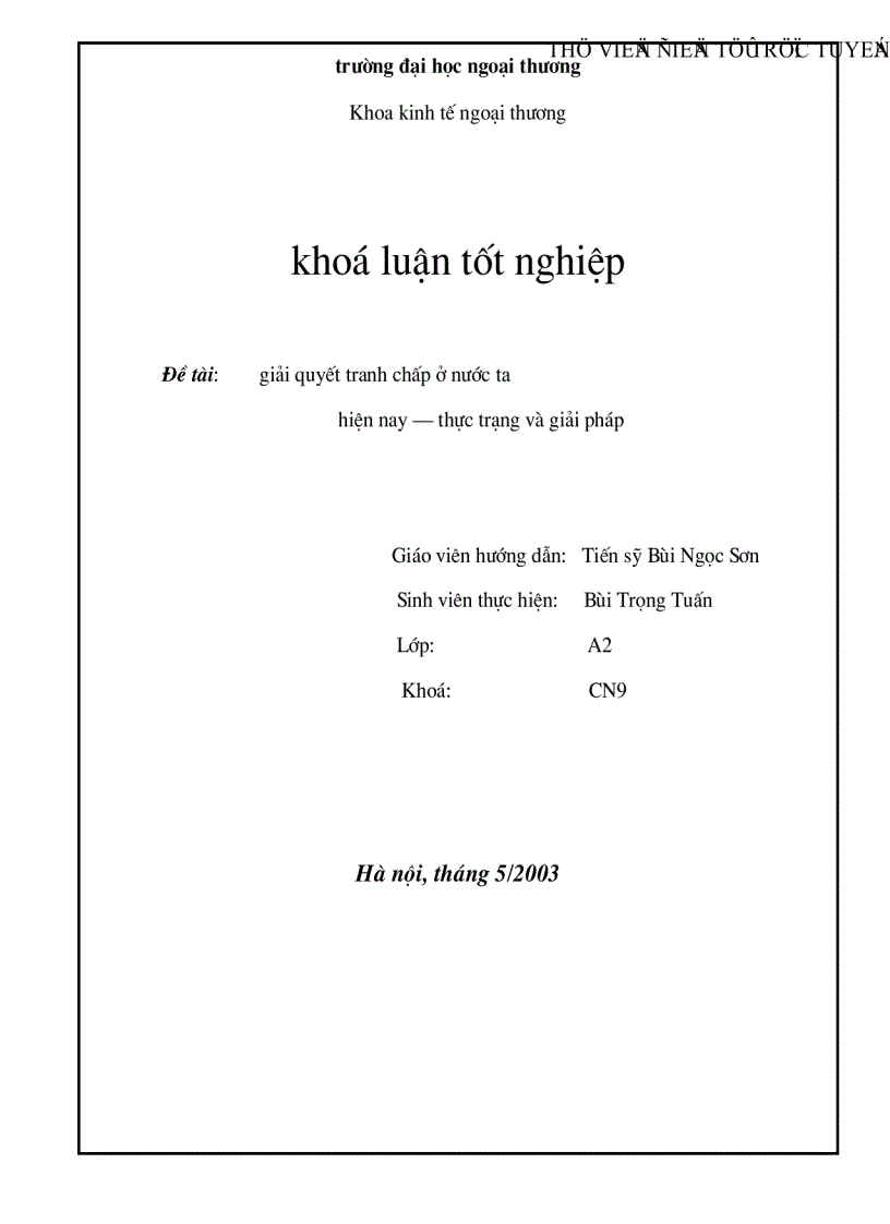 Giải quyết tranh chấp kinh tế ở nước ta hiện nay thực trạng và giải pháp