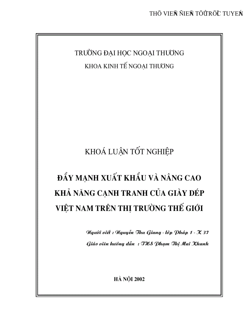 Đẩy mạnh xuất khẩu và nâng cao khả năng cạnh tranh của giày dép Việt Nam trên thị trường thế giới