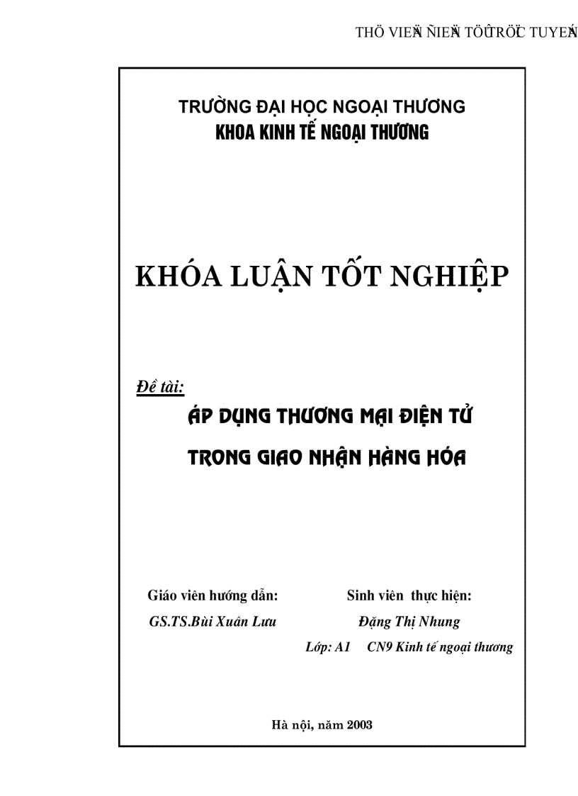 Áp dụng thương mại điện tử trong giao nhận hàng hóa