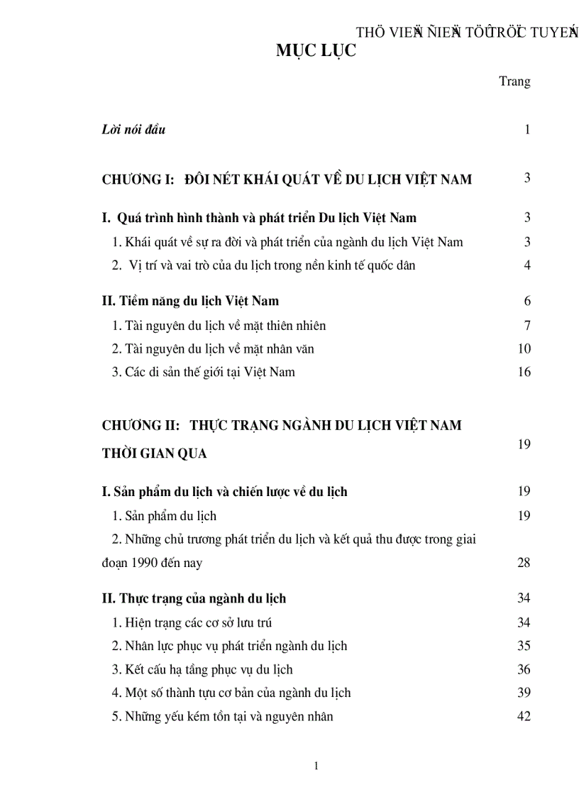 Triển vọng và giải pháp đẩy mạnh hoạt động du lịch ở Việt Nam giai đoạn 2001 2010