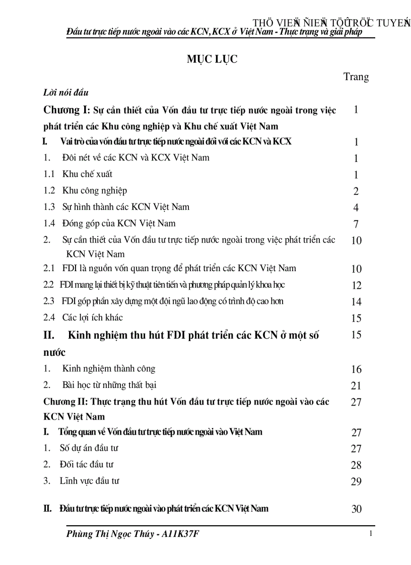 Đầu tư trực tiếp nước ngoài vào các khu công nghiệp khu chế xuất ở Việt Nam Thực trạng và giải pháp