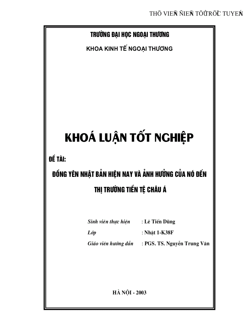 Đồng Yên Nhật Bản hiện nay và ảnh hưởng của nó đến thị trường tiền tệ Châu á