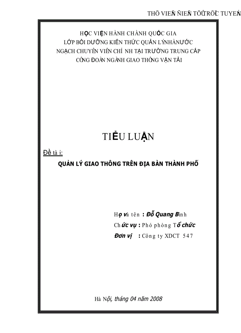 Quản lý giao thông trên địa bàn thành phố