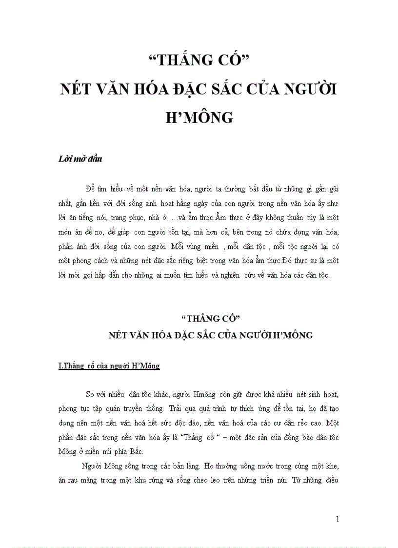 Thắng cố nét văn hoá đặc sắc của người H mông