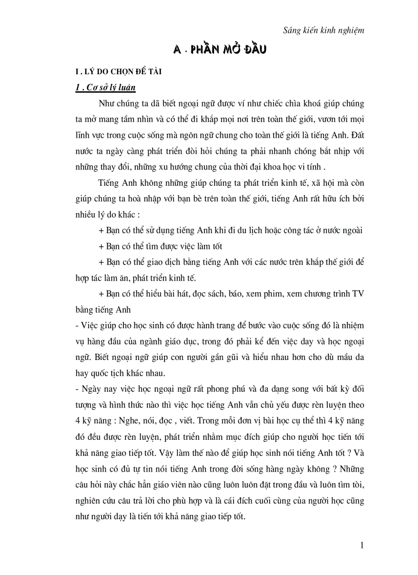 Phương pháp dạy một giờ Practice môn Tiếng Anh