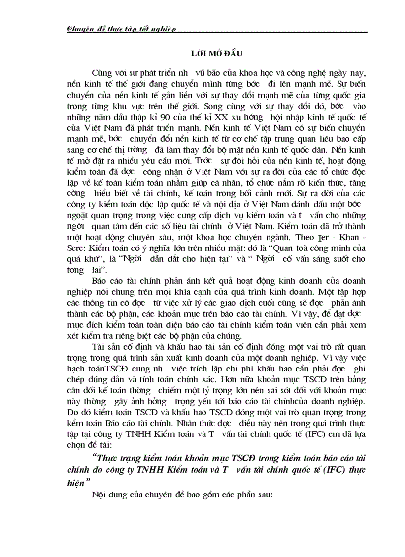 Thư c tra ng kiê m toa n ta i sa n cô đi nh do công ty TNHH kiê m toa n va tư vâ n ta i chi nh quô c tê IFC thư c hiê n