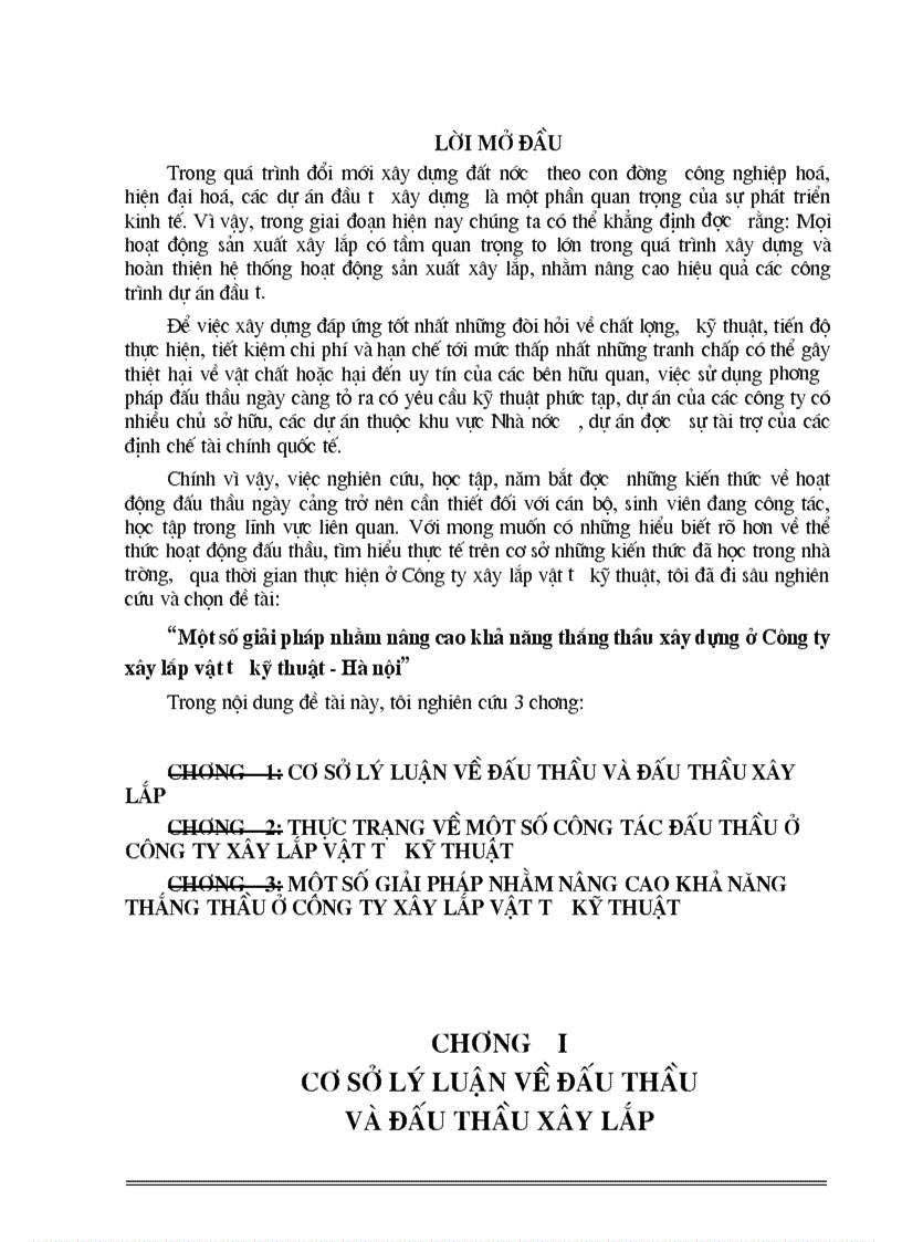 Một số giải pháp nhằm nâng cao khả năng thắng thầu xây dựng ở Công ty xây lắp vật tư kỹ thuật Hà nội