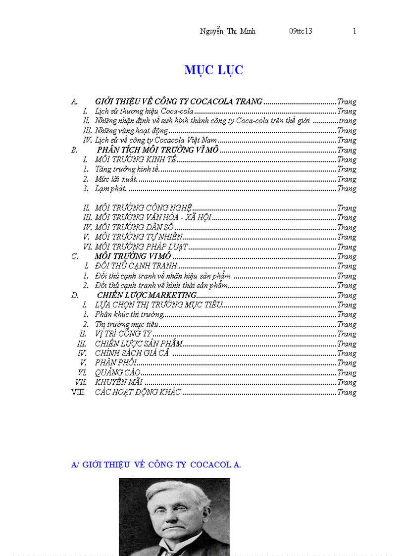 Thuyết trình về marketing sản phẩm coca
