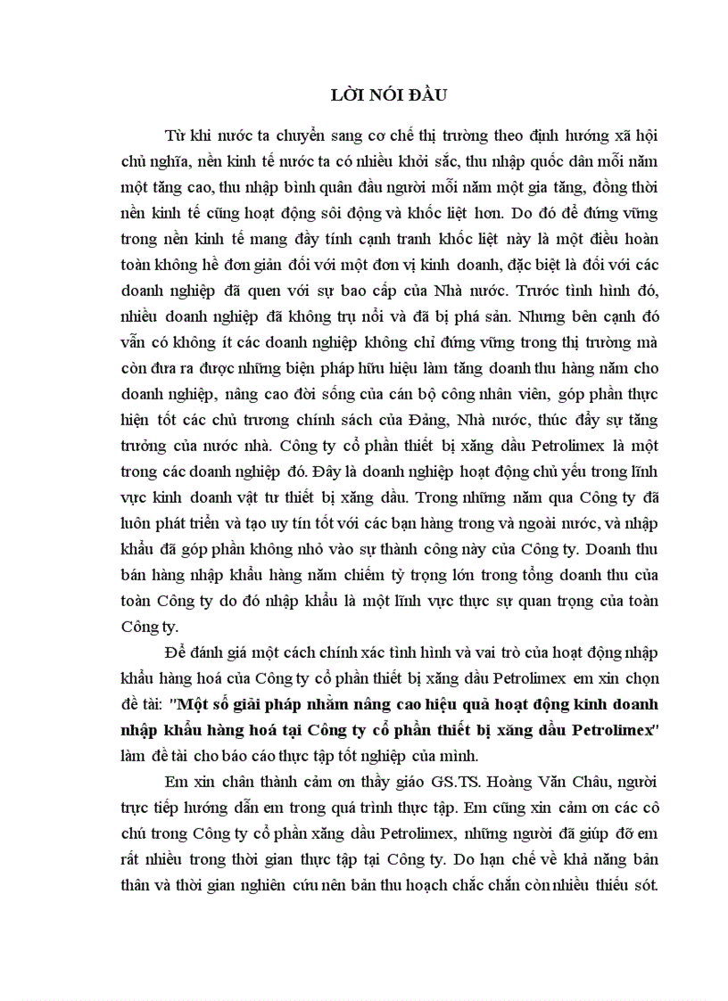 Giải pháp nâng hiệu quả sxkd nhập khẩu hh công ty xăng dầu petrolimex
