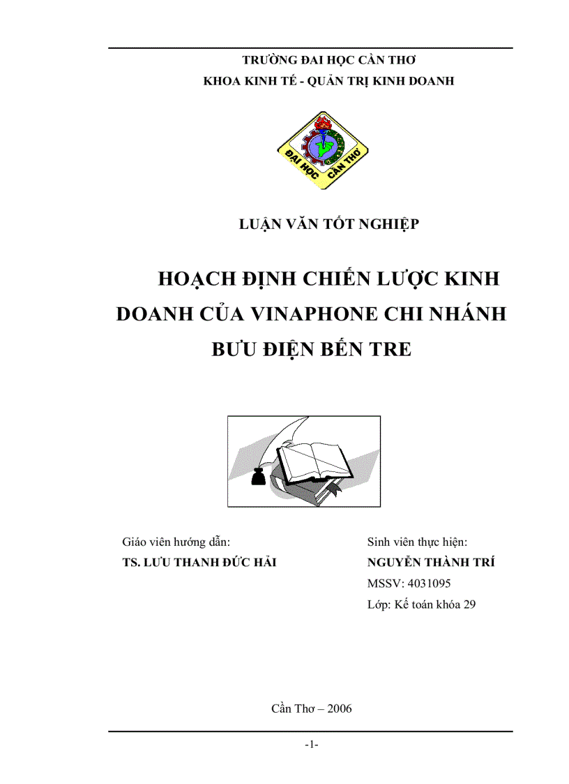 Hoạch định chiến lược kinh doanh của Vinafone chi nhánh Bưu Điện tỉnh Bến Tre