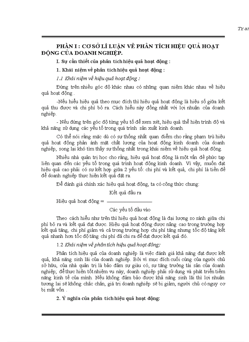 Phân tích hoạt động doanh nghiệp
