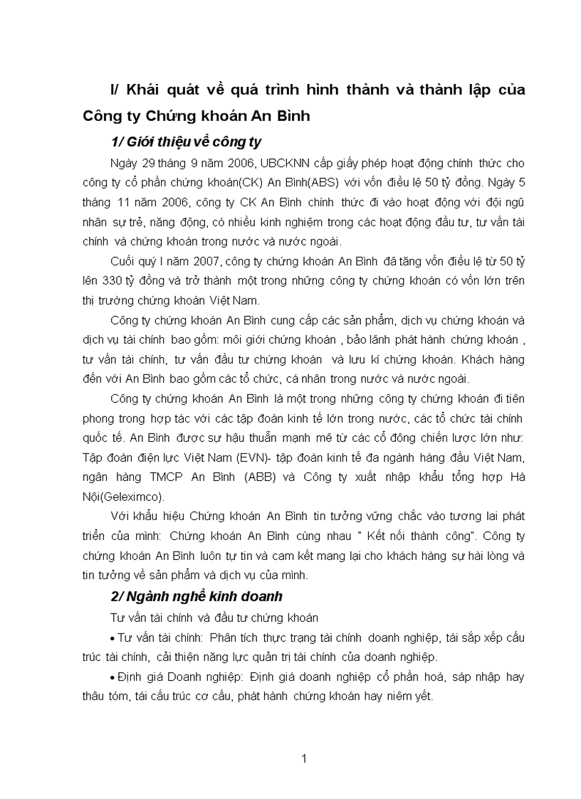 Tại Công ty chứng khoán An Bình