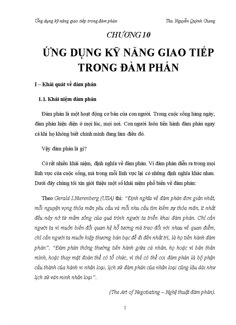 Ứng dụng giao tiếp trong đàm phán