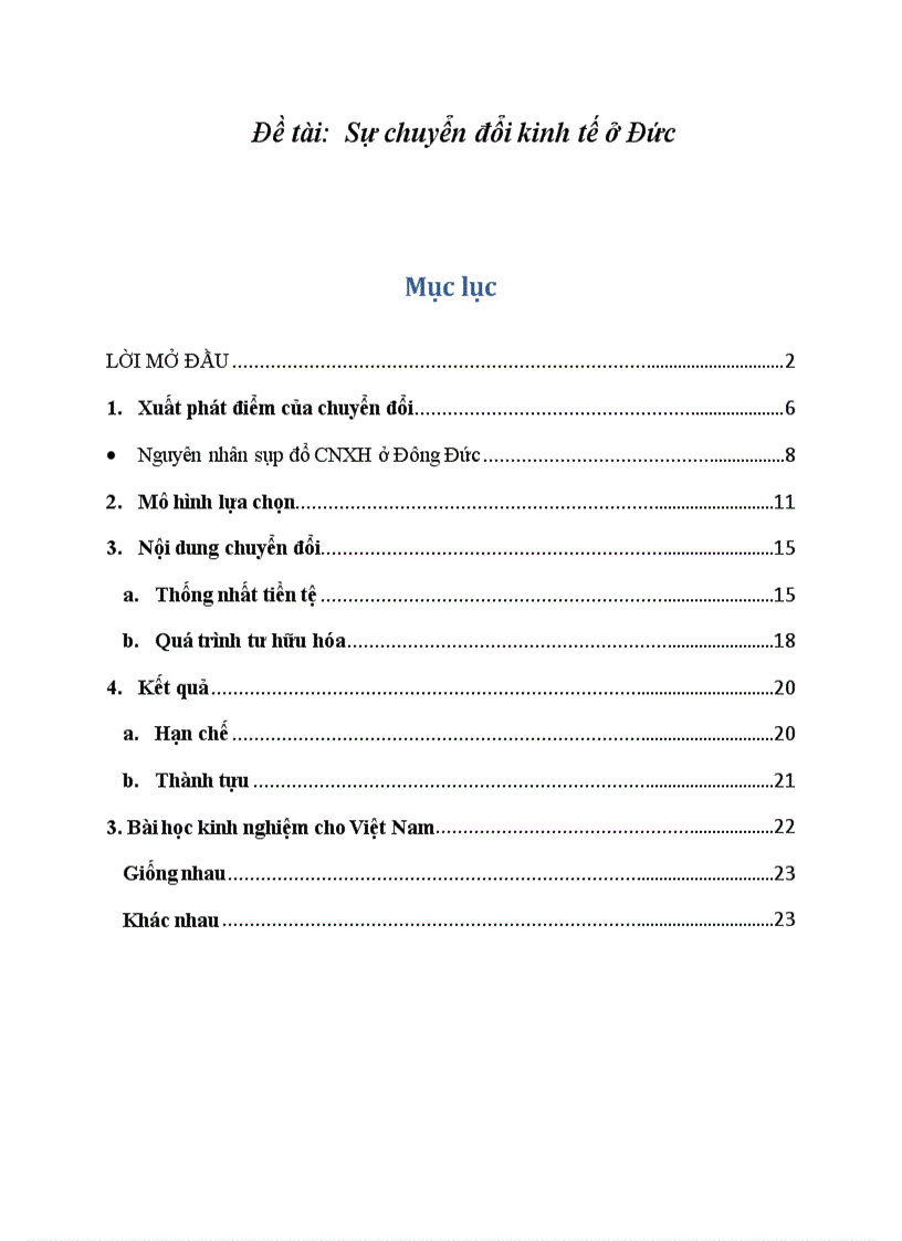 Sự chuyển đổi kinh tế ở Đức