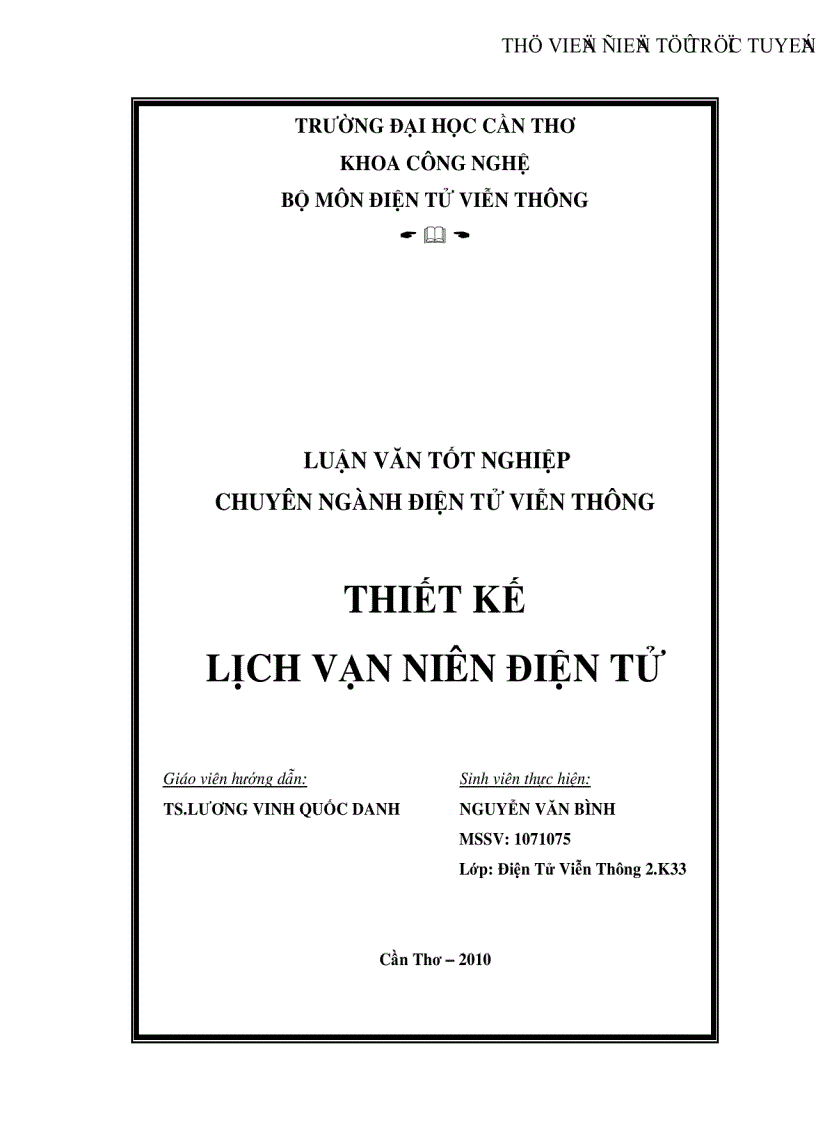 Thiết kế Lịch Vạn Niên Điện Tử