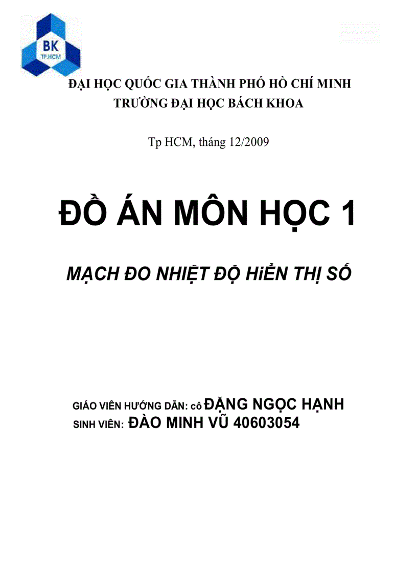 Mạch Đo Nhiệt Độ Hiển Thị Số