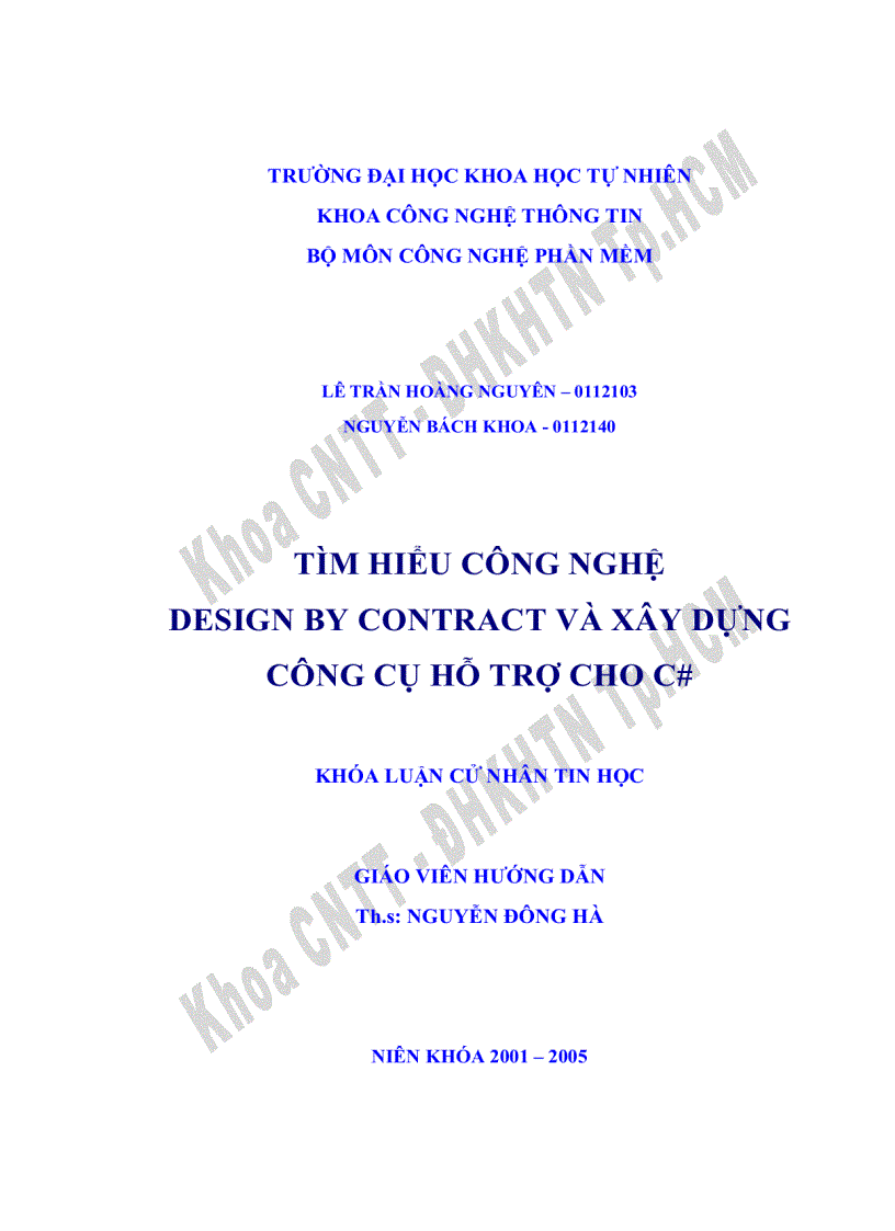 Tìm hiểu công nghệ design by contract và xây dựng công cụ hỗ trợ cho c