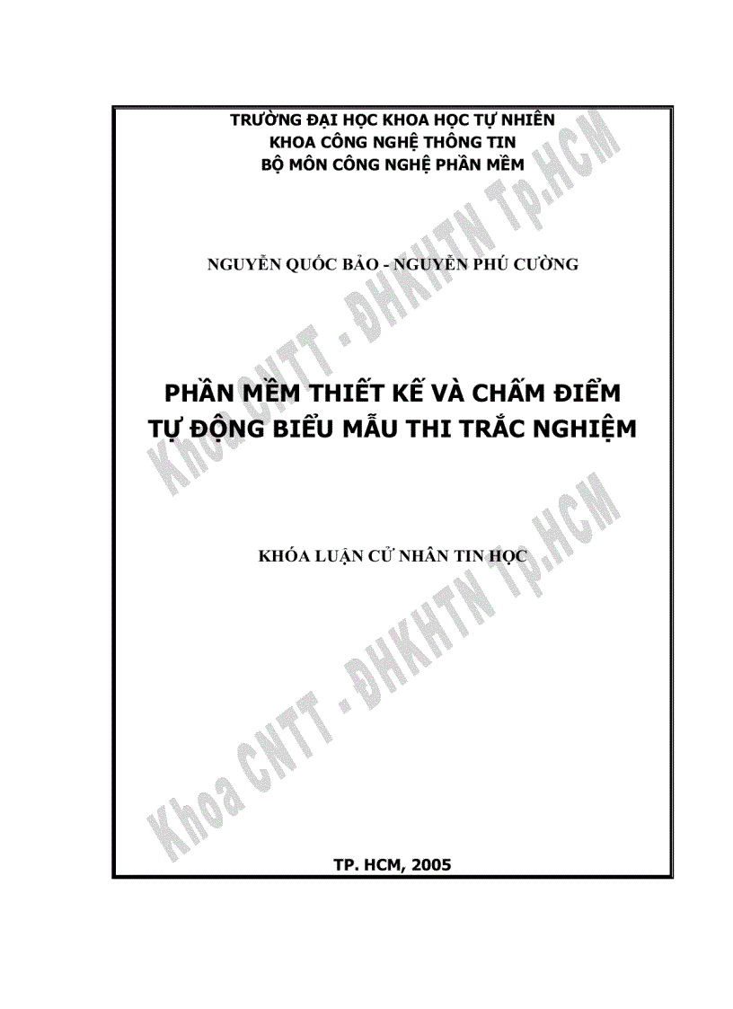 Phần mềm thiết kế và chấm điểm tự động biểu mẫu thi trắc nghiệm