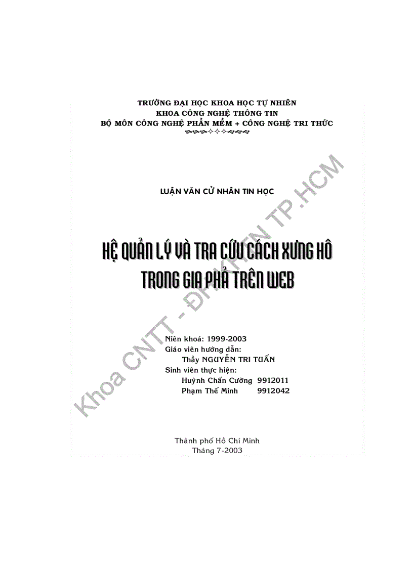 Hệ thống quản lý và tra cứu cách xưng hô gia phả trên Web