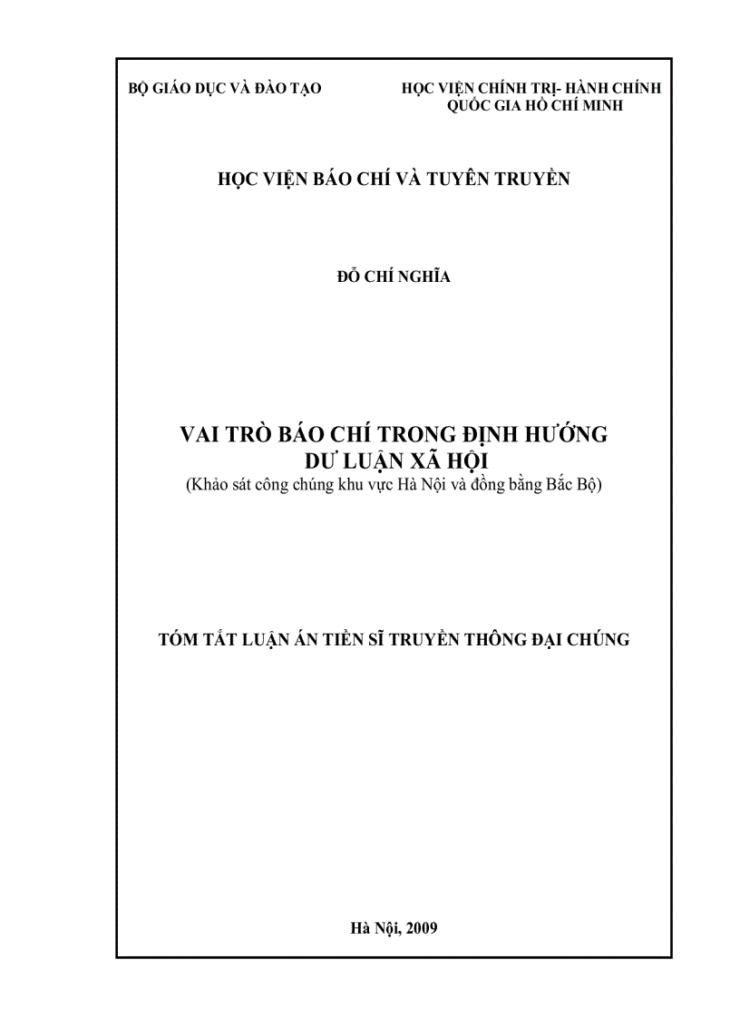 Vai trò báo chí trong định hướng dư luận xã hội