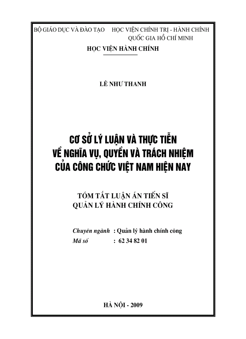 Cơ sở lý luận và thực tiễn về nghĩa vụ quyền và trách nhiệm của công chức Việt Nam hiện nay