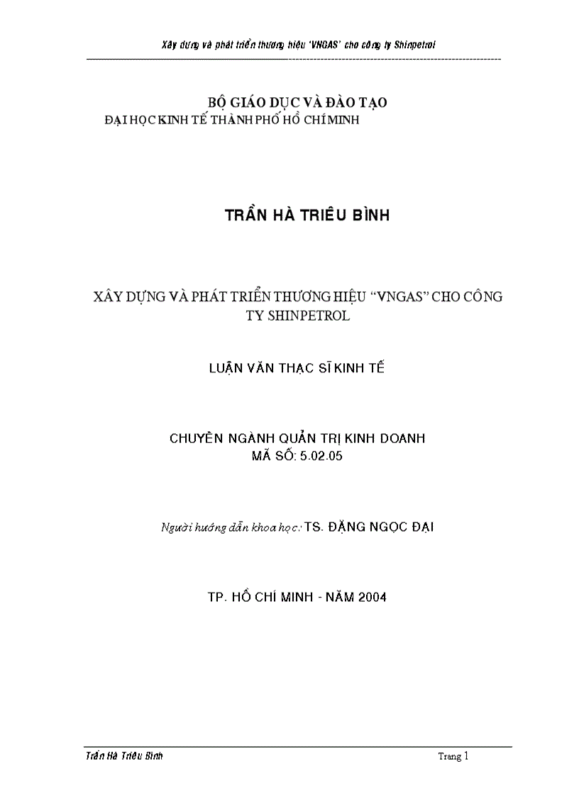 Xây dựng phát triển thương hiệu vngas cho công ty shinpetrol