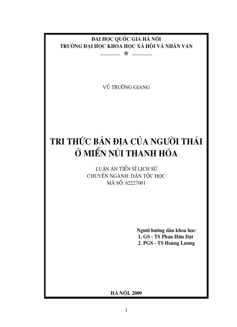 Tri thức bản địa của người Thái ở miền núi Thanh Hoá