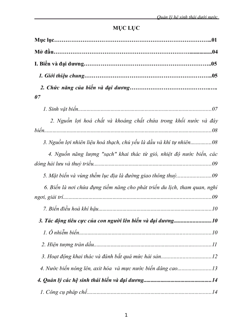 Quản lý hệ sinh thái dưới nước