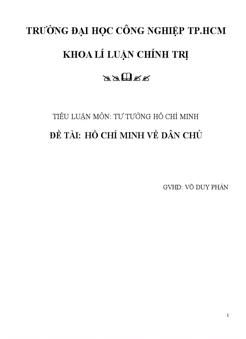 Tiểu luận hồ chí minh của nhóm vip dhho6 dai hoc cong nghiệp tp hcm