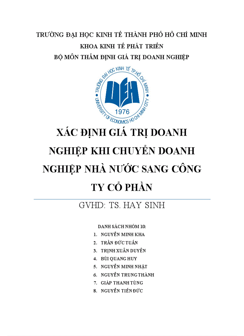 Thẩm định giá trị Công ty cổ phần cơ điện lạnh