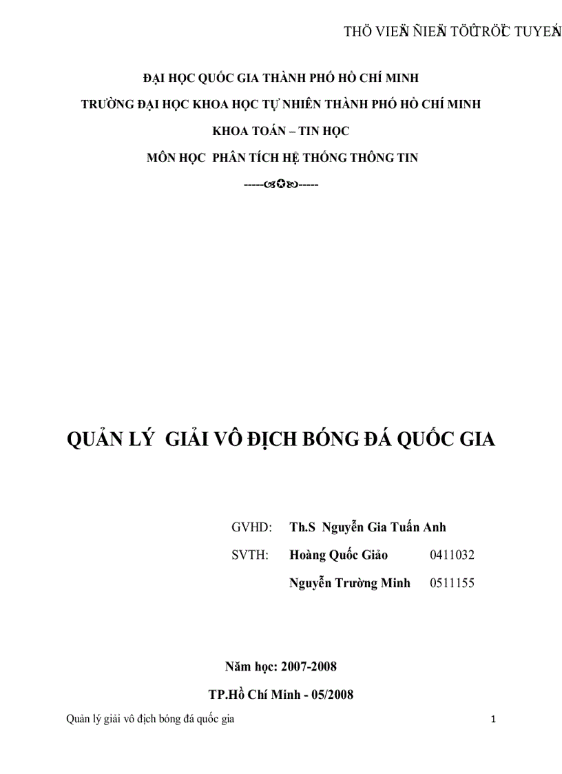 Quản lý giải bóng đá vô địch quốc gia