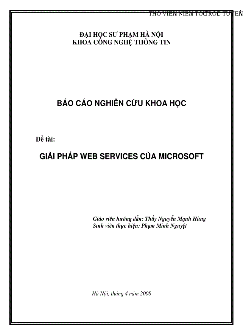 Giải pháp Web Services của Microsoft