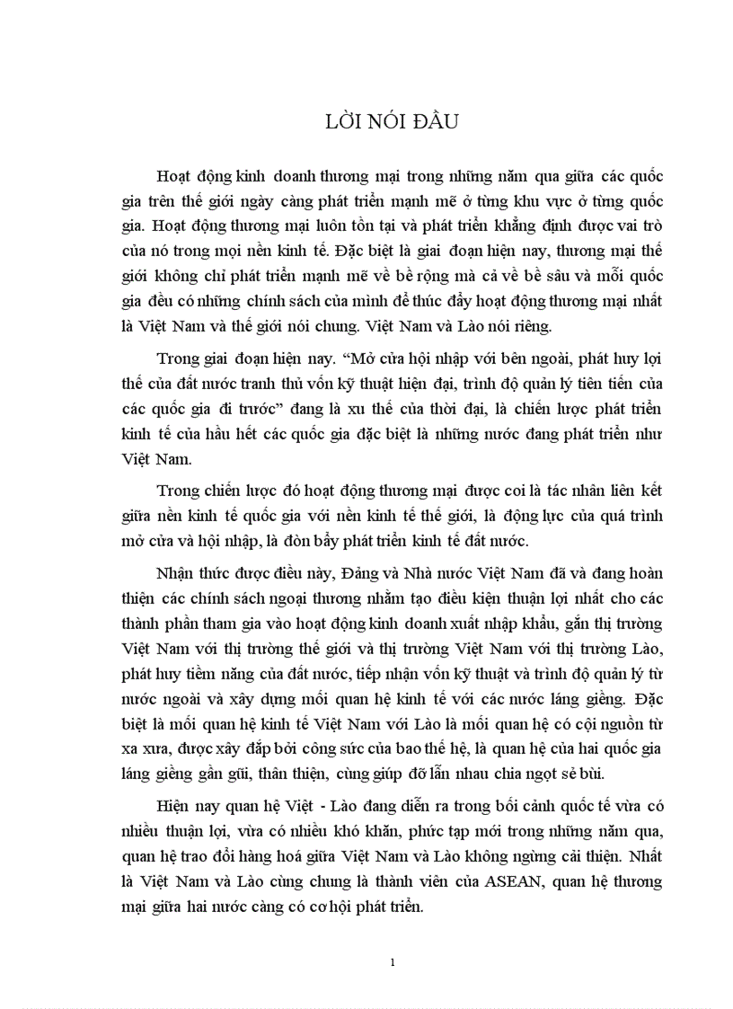 1số biện pháp thúc đẩy xuất khẩu hàng hoá của VN sang thị trường Lào của Công ty XNK nam Hà nội SIMEX