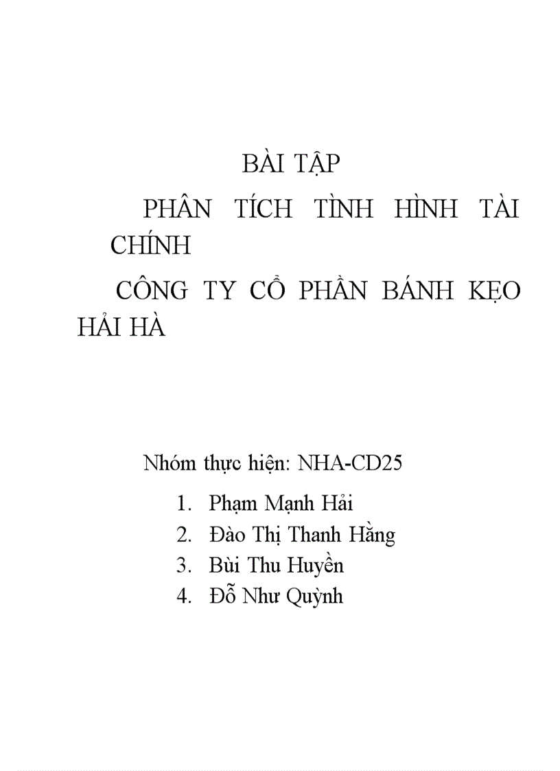 Tiểu luận Phân tích báo cáo tài chính Công ty A trong vòng 2 đến 3 năm