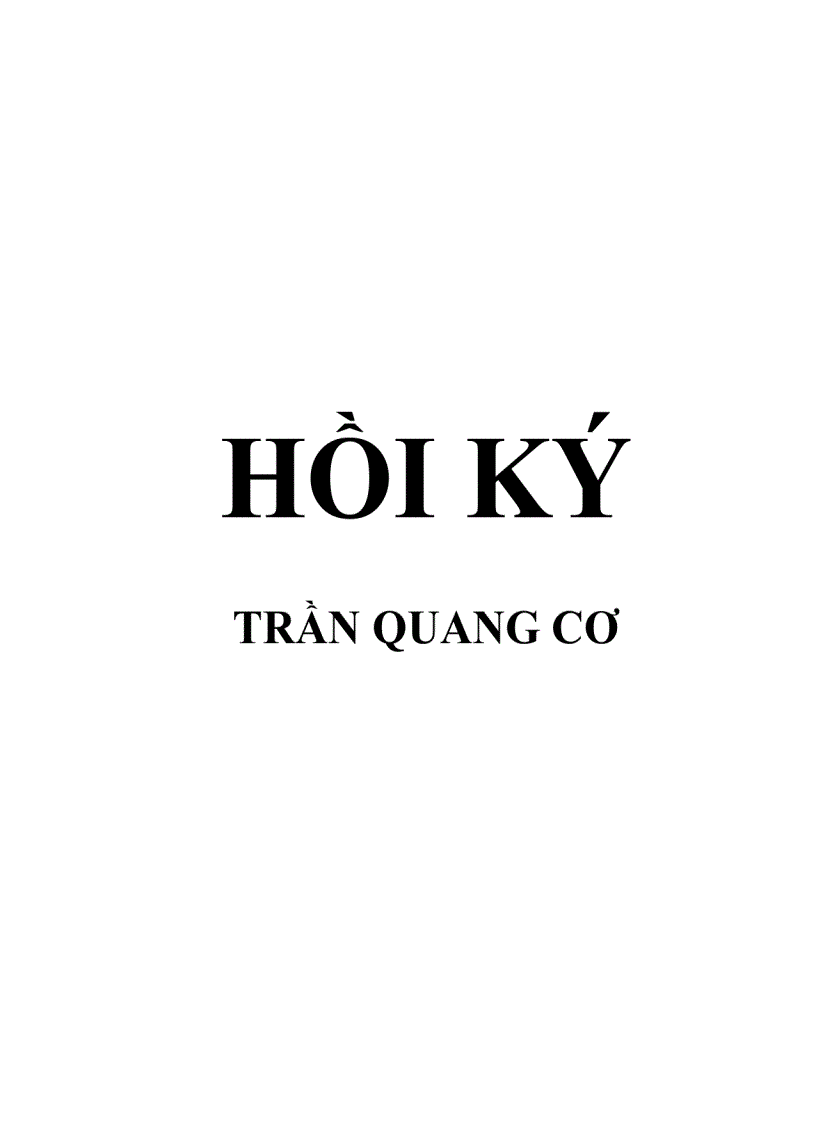 Hồi ký trần quang cơ