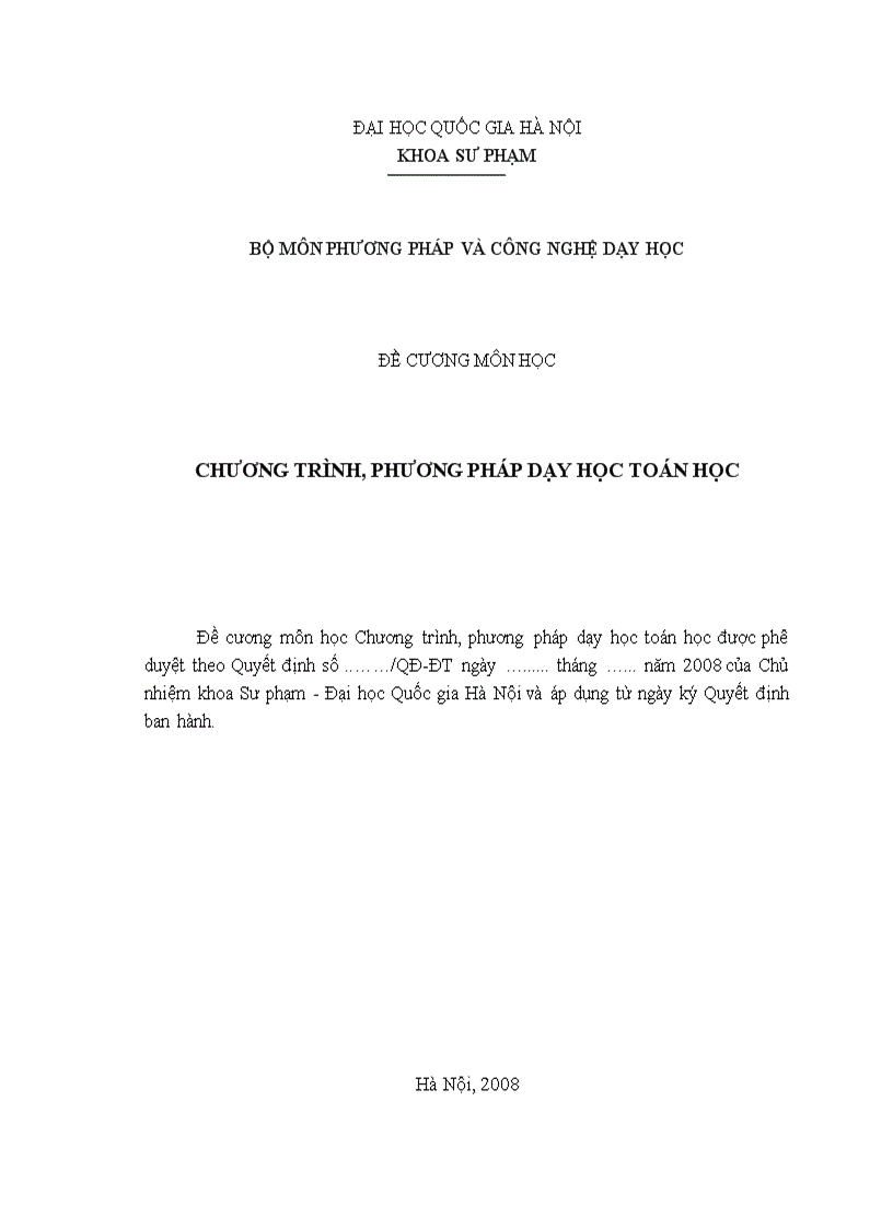 Đề cương và giáo án giúp học môn toán hiệu quả