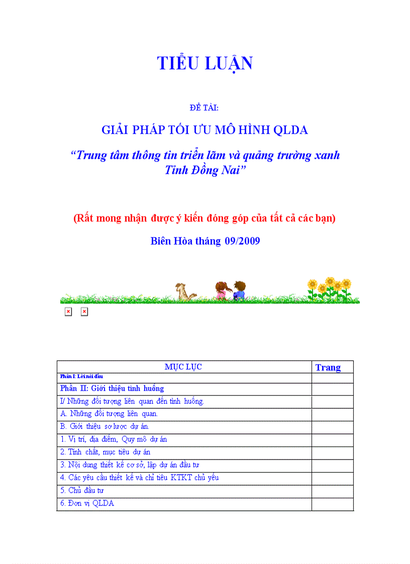 Giải pháp tối ưu mô hình Quản lý dự án Trung tâm triển lãm và Quảng trường xanh tỉnh Đồng nai