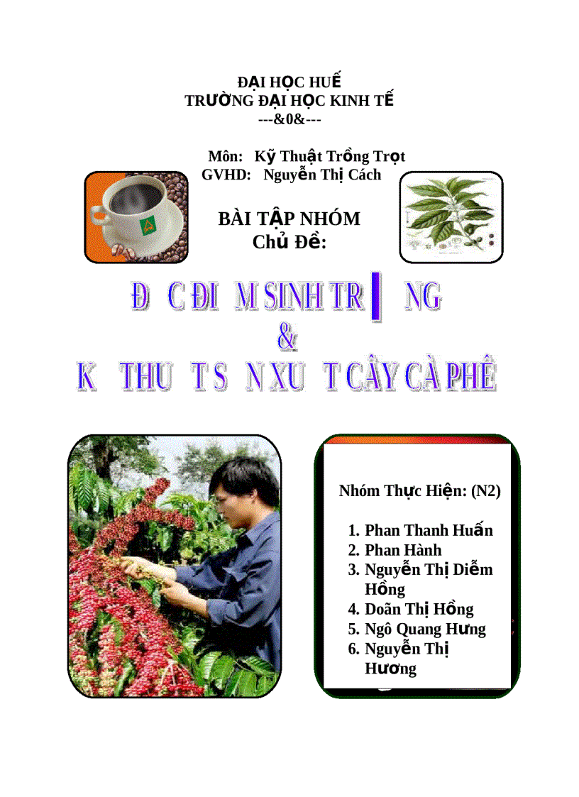 Đề Tài Đặc Điểm Sinh Trưởng Và Kỹ Thuật Sản Xuất Cà Phê