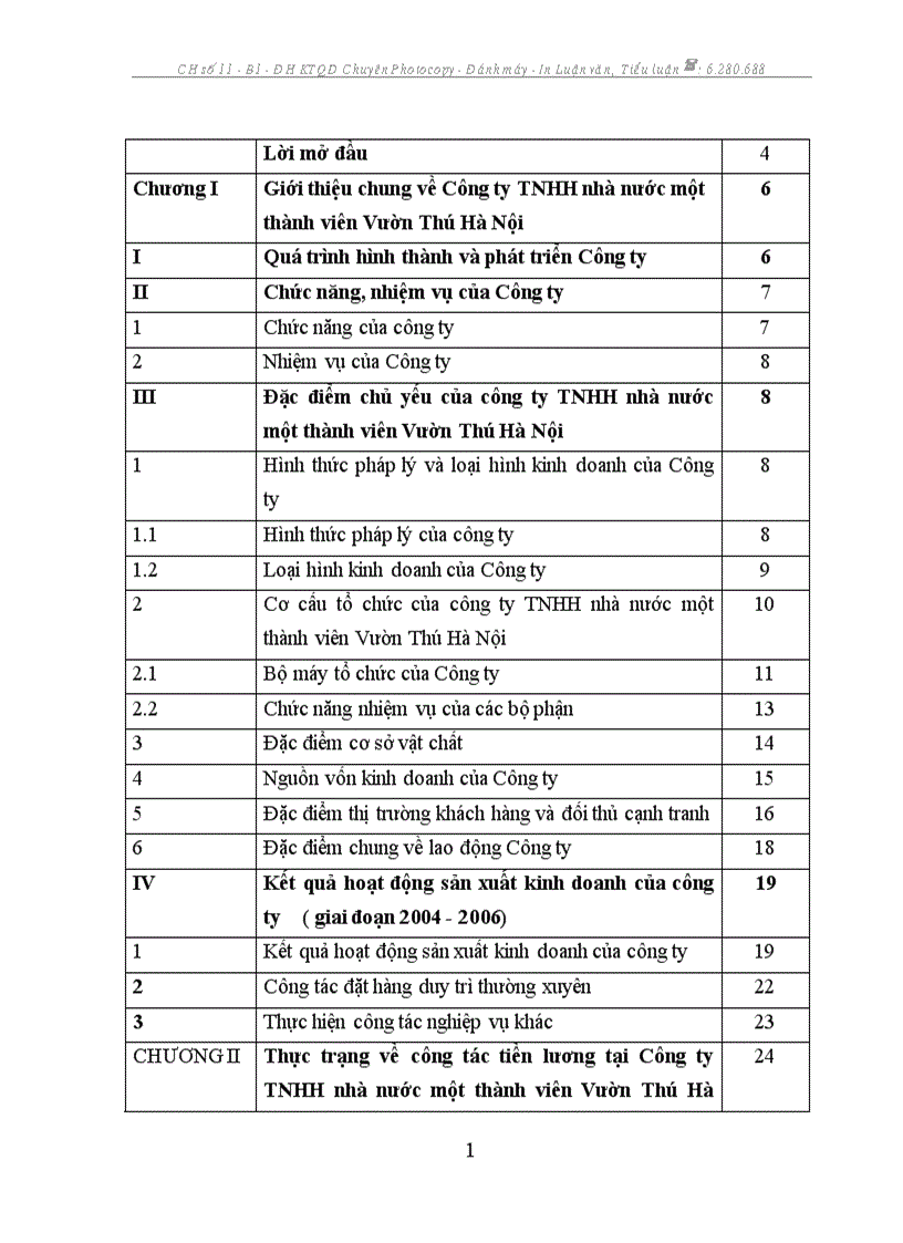 Công tác tiền lương tại Công ty TNHH nhà nước 1 thành viên Vườn thú Hà Nội Thực trạng và giải pháp hoàn thiện