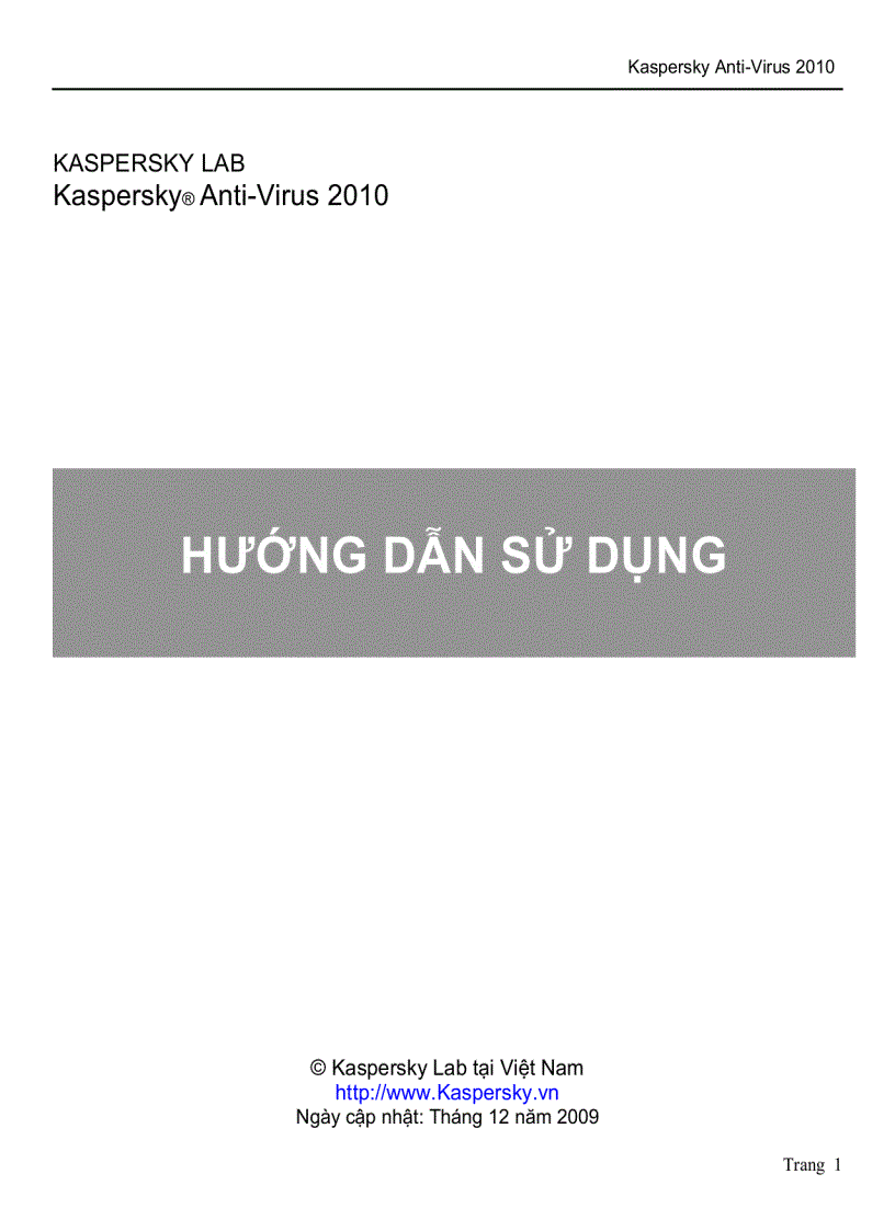 Hướng Dẫn Sử Dụng KAV 2010
