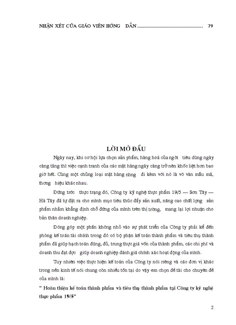 Hoàn thiện kế toán thành phẩm và tiêu thụ thành phẩm tại Công ty kỹ nghệ thực phẩm 19 5