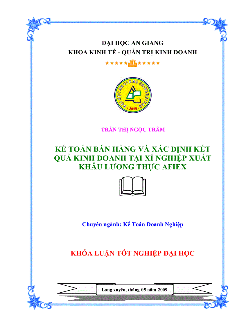 Kế toán bán hàng và xác định kết quả kinh doanh của công ty Xuất nhập khẩu nông sản thực phẩm An Giang AFIEX