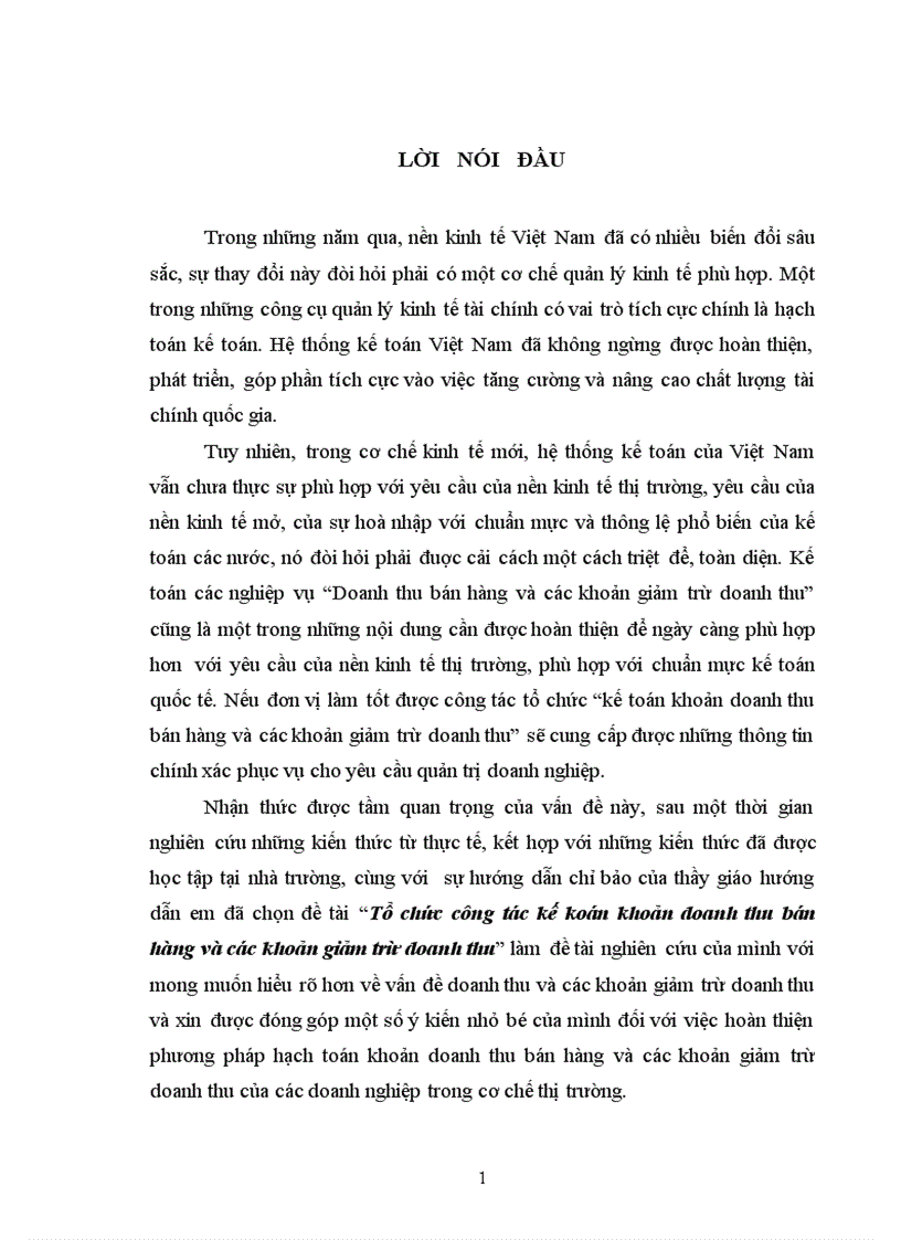 Tổ chức công tác kế toán khoản doanh thu bán hàng và các khoản giảm trừ doanh thu