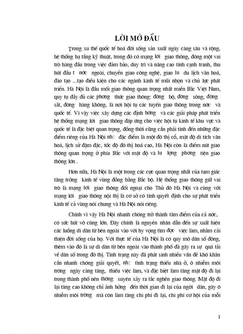 Hiện trạng hệ thống giao thông đường bộ và một số giải pháp nhằm nâng cao hiệu quả của công tác nâng cấp và cải tạo hệ thống giao thông đường bộ trên địa bàn Hà Nội