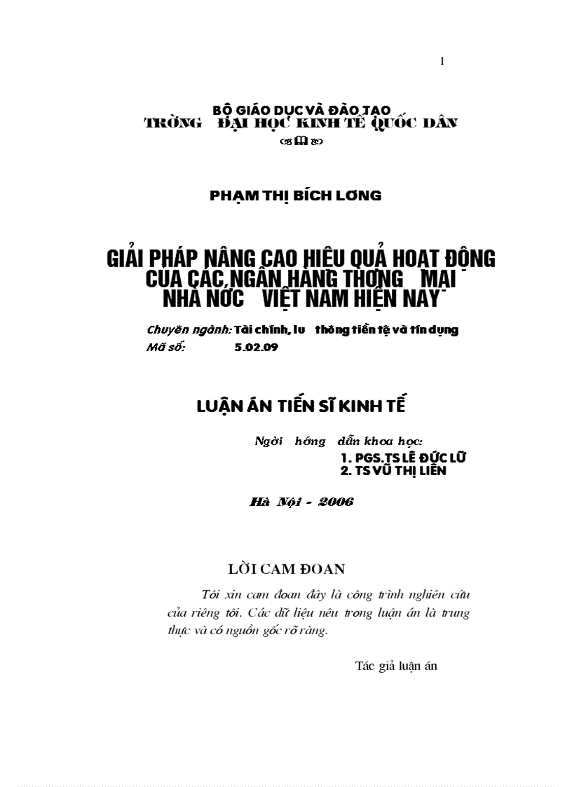 Giải pháp nâng cao hiệu quả hoạt động của các Ngân Hàng Thương mại Việt Nam hiện nay