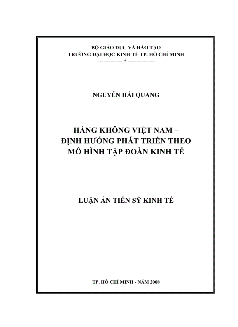 Hàng không Việt Nam định hướng phát triển theo mô hinh tập đoàn kinh tế