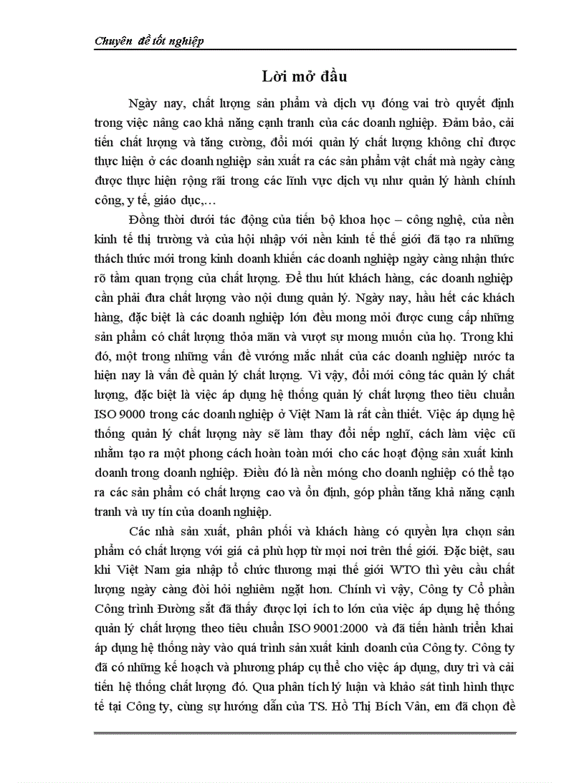 Hoàn thiện hệ thống quản lý chất lượng tại Công ty CP Công trình Đường sắt theo tiêu chuẩn ISO 9001 2000