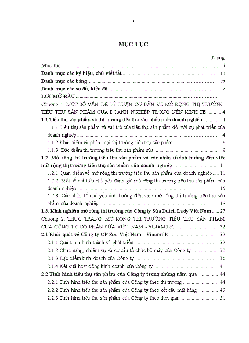 Những giải pháp mở rộng thị trường tiêu thụ sản phẩm của Công ty cổ phần sữa Việt Nam Vinamilk