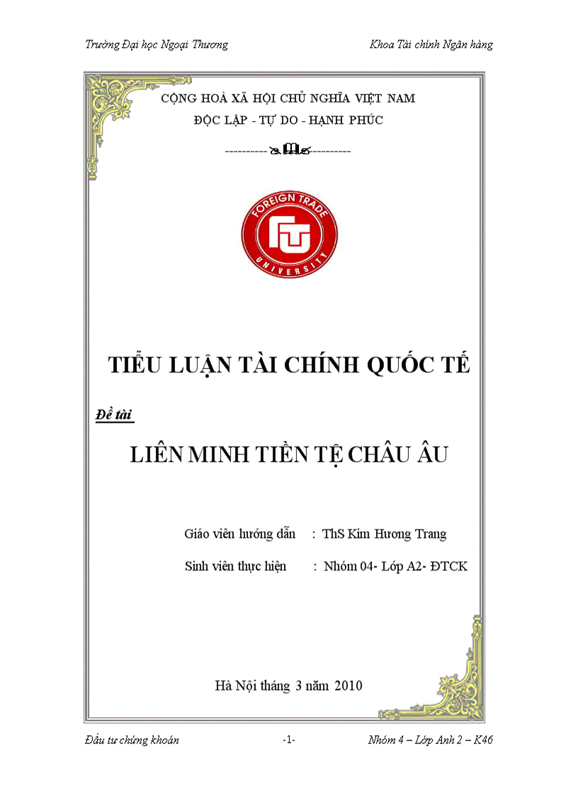 Liên minh tiền tệ Châu Âu